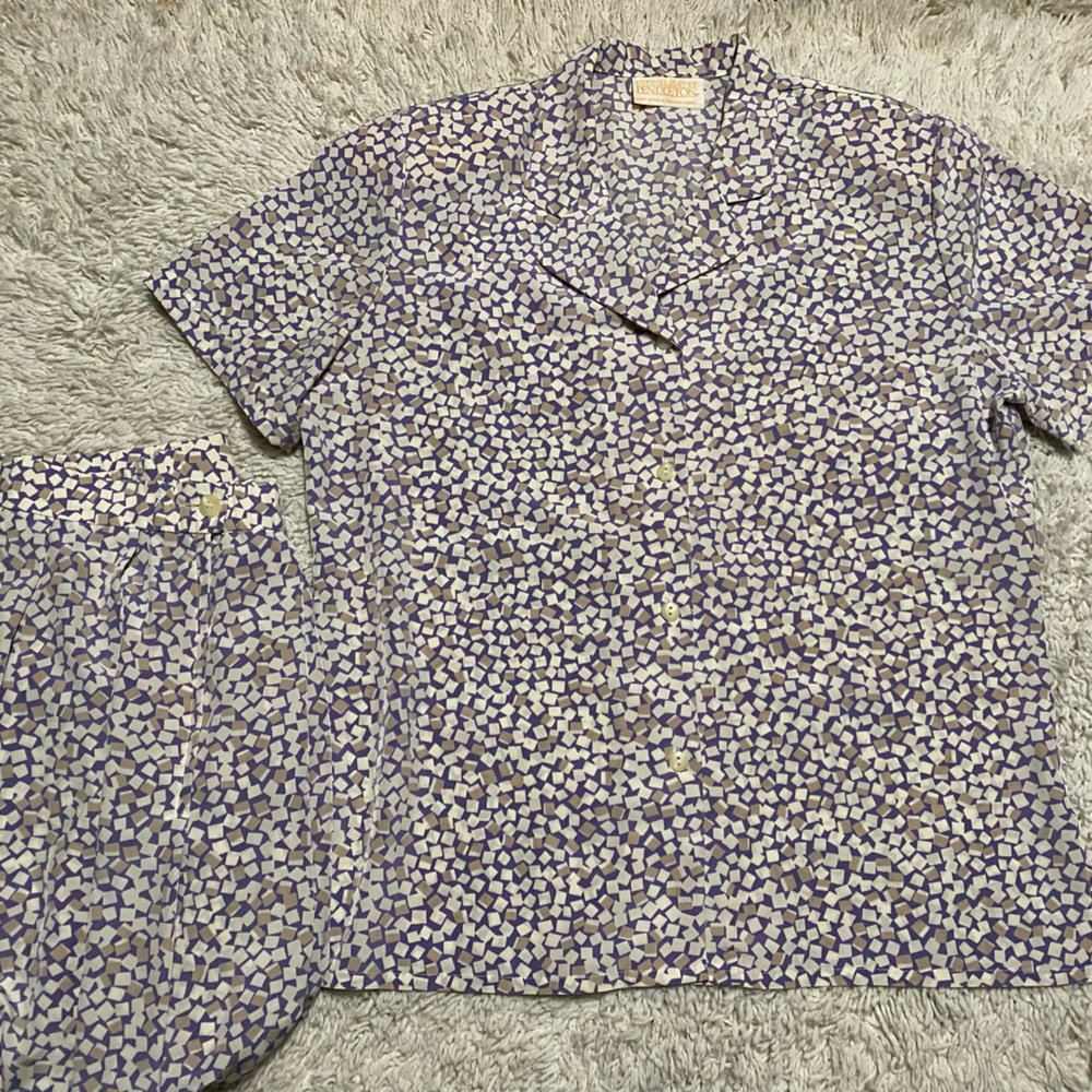 Pendleton blouse and skirt size 10 100% poly Made in USA